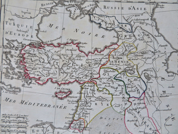 Eastern Ottoman Empire Anatolia Syria Holy Land Armenia 1806 Herisson color map