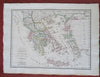 Ancient Greece Athens Sparta Corinth Argos 1810 Lapie historical map