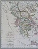 Ancient Greece Athens Sparta Corinth Argos 1810 Lapie historical map