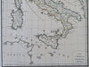 Ancient Italy Roman Empire Latium Cisalpine Gaul Sicily Etruria 1810 Lapie map