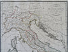 Ancient Italy Roman Empire Latium Cisalpine Gaul Sicily Etruria 1810 Lapie map