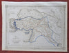 Eastern Ottoman Empire Anatolia Syria Armenia 1852 Levasseur hand colored map