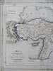 Eastern Ottoman Empire Anatolia Syria Armenia 1852 Levasseur hand colored map