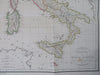 Napoleonic Italy Kingdom of Naples Sardinia Sicily Corsica 1812 Lapie large map