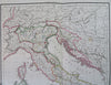 Napoleonic Italy Kingdom of Naples Sardinia Sicily Corsica 1812 Lapie large map