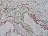 Napoleonic Italy Kingdom of Naples Sardinia Sicily Corsica 1812 Lapie large map