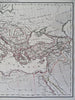 Roman Empire Mediterranean Sea 1810 Lapie hand color map