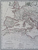 Roman Empire Mediterranean Sea 1810 Lapie hand color map