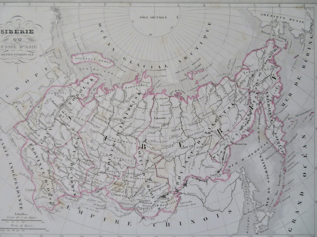 Siberia Russian Empire Kamchatka Manchuria 1846 Thierry engraved map ...