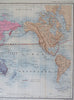 World Map Mercator's Projection Circumnavigation 1895 Erhard map