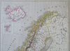 Scandinavia Sweden Norway Denmark Iceland Faroe Islands 1837 Leclerc folio map