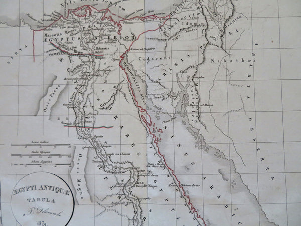 Ancient Egypt Africa Upper & Lower Kingdoms Nile River Red Sea 1832 map