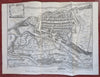 Cuneo Italy Piedmont Savoy City Plan Fortifications c. 1745 Basire folio map