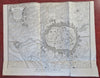 Douai Flanders France City Plan Fortifications c. 1745 engraved map