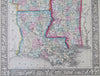 Louisiana Arkansas & Mississippi New Orleans Jackson Natchez 1860 Mitchell map