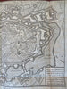 Mons Hainault Belgium City Plan Fortifications c. 1745 Basire large engraved map