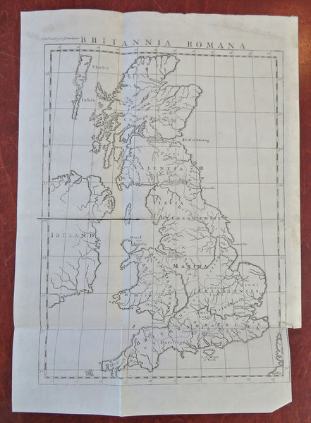 Roman Britain Britannia Romana Pictland Wales 1732 engraved historical map