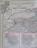 New York State Albany Troy Buffalo Rochester Manhattan 1888 Bradley-Mitchell map