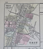 New York State Albany Troy Buffalo Rochester Manhattan 1888 Bradley-Mitchell map