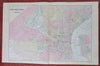 Philadelphia Pennsylvania & Camden New Jersey 1887 fine lg. hand color city plan