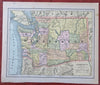 Washington Territory 1886 color Gaskell state map shows population of 75,116