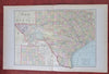 Texas State 1886 large color Gaskell map population of 1,591,749 people