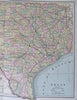 Texas State 1886 large color Gaskell map population of 1,591,749 people