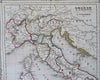Italy Papal States 1852 Vuillemin hand colored decorative border map