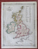 United Kingdom Ireland England Scotland Wales 1852 Vuillemin engraved map