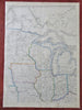 American Midwest Minnesota Wisconsin Iowa Michigan Illinois 1850's Ettling map
