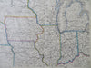American Midwest Minnesota Wisconsin Iowa Michigan Illinois 1850's Ettling map