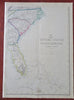 Florida Georgia North & South Carolina Bahamas 1850's Ettling Day Dispatch map