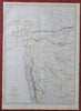 British India Bombay Mysore Protectorates West India Rajputana 1850's Weller map