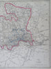 Middlesex England London Westminster Greenwich Enfield 1850's Well County Map