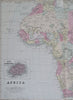 Africa continent unique boundaries 1887 large scarce Bradley-Mitchell hc map