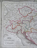 Austria-Hungary Hapsburg Empire Vienna Budapest Prague 1852 Vuillemin map