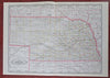 Nebraska Omaha Lincoln Bellevue Grand Island 1887 scarce large state map