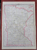 Minnesota Twin Cities Minneapolis St. Paul Duluth 1887 large state map