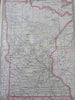 Minnesota Twin Cities Minneapolis St. Paul Duluth 1887 large state map