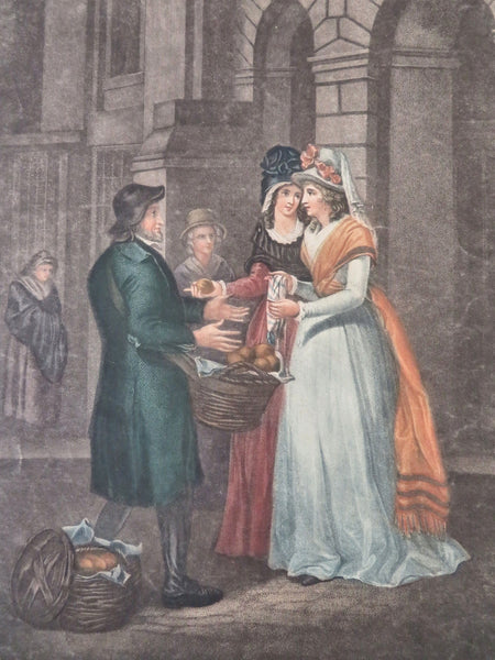 London Street Vendors China Oranges Women's Fashion c. 1850's Wheatley print
