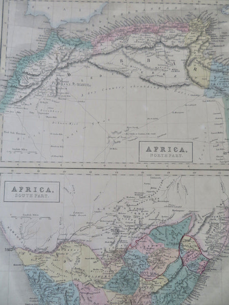 North & South Africa Cape Colony 1854 Hall map