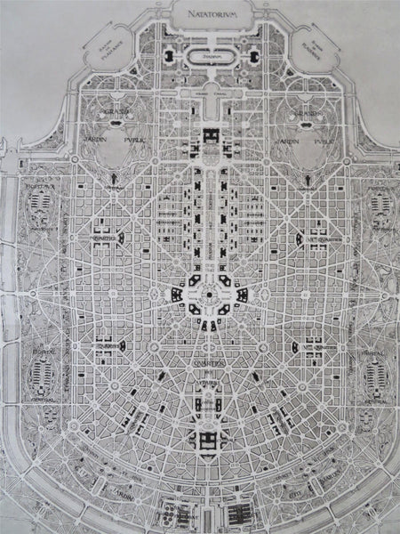 International World Center Theoretical Urban Plan c. 1913 Ernest Hebrard print