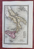 Kingdom of Naples The Two Sicilies Southern Italy Syracuse 1830 miniature map