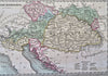 Hapsburg Empire Austria Hungary Croatia Lombardy Bohemia 1831 miniature map