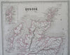 Scotland Edinburgh Glasgow Orkneys Shetland Hebrides 1846 engraved map