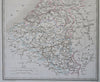 Belgium Netherlands Luxembourg Flanders Holland 1846 Jacobs engraved map