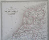 Belgium Netherlands Luxembourg Flanders Holland 1846 Jacobs engraved map