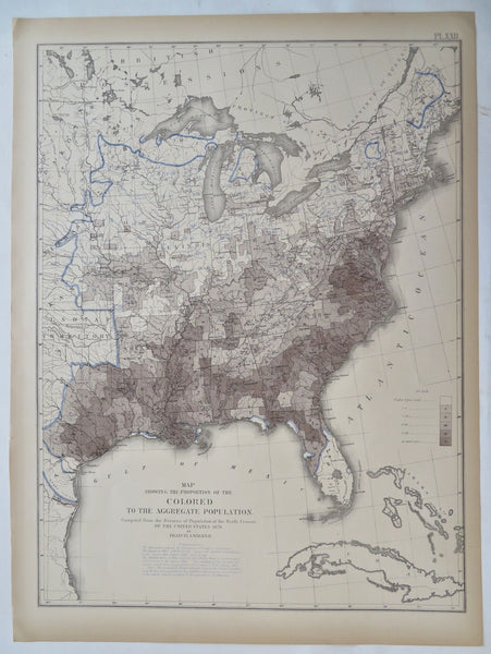 African-American Population Eastern United States 1874 Walker demographic map