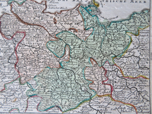 Germany Upper & Lower Saxony Circles Holy Roman Empire 1762 Lobeck mini map