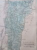 Vermont Montpelier Burlington Brattleboro 1859 Boynton miniature engraved map